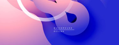 Soyut sıvı şekilleri pembe, mor ve mavi renkleri harmanlıyor. Dinamik kompozisyon modern arkaplan tasarımı yaratır. Yumuşak gradyanlar görsel ilgi sunar.