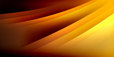 Soyut arkaplan turuncu akar, koyu arkaplan karşısında sarı çizgiler. Yumuşak gradyanlar dinamik görsel efekt yaratır.