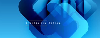 Soyut mavi şekiller üst üste binerek dinamik modern arkaplan oluşturuyor. Renkler derinlik ve doku olduğunu gösteriyor. Minimalist tasarım metni içerir.