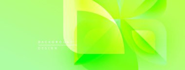 Soyut, enerjik bir arkaplan. Gradyan gölgeler dinamik akış şekilleri, modern tasarım elementleri yaratır. Açık yeşil bileşimi yönetir.