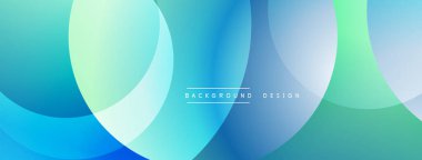Soyut arkaplan özellikleri üst üste biniyor. Mavi, yeşil renkler modern estetik yaratıyor. Minimalist tasarım çeşitli projelere uyar.