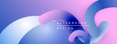 Soyut sıvı şekiller, mor renkler, eğim arkaplanı. Dijital projeler ve sunumlar için modern tasarım ögesi.