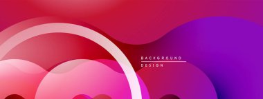 Soyut eğim arkaplanı. Üst üste binen şekiller dinamik görsel efekt yaratır. Pembe, mor renkler kompozisyona hakim. Modern tasarım ögesi.