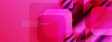 Soyut pembe arka plan. Üst üste binen kareler dinamik görsel efekt yaratır. Sancaklar ve sunumlar için modern tasarım uygun.