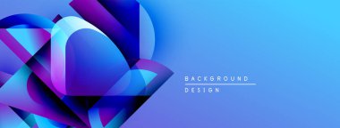 Soyut mavi mor şekiller dinamik arkaplan oluşturur. Metin arka plan tasarımı okur. Modern görsel sunum.