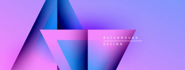 Soyut geometrik şekiller, mor renkler, eğim arkaplanı. Dijital projeler ve sunumlar için modern tasarım ögesi.