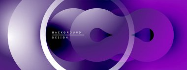 Soyut mor tasarım, üst üste binen daireler, gradyanlar. Arka planlar ve sunumlar için modern, minimalist estetik. Yumuşak geçişler derinlik yaratır.