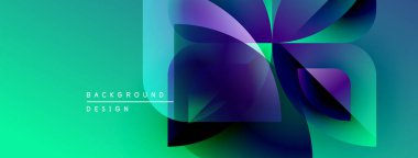 Soyut enerjik tasarım akış şekilleri, gradyanlar. Turkuaz, mor renkler kompozisyona hakim. Modern estetik, dinamik görsel etki.