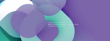 Soyut şekiller örtüşüyor, canlı gradyanlar yaratıyor. Mor, deniz mavisi, beyaz renkler düzgün bir şekilde harmanlanır. Arka planlar için modern tasarım ögesi.