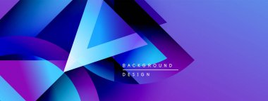 Soyut gradyanlar harmanlanır ve dinamik şekiller yaratır. Mavi, mor renkler tasarıma egemen, modern estetiği çağrıştırıyor. Metin arkaplan tasarımı okur.