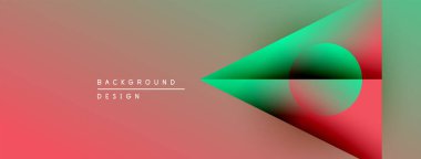 Soyut eğim arkaplanı. Kırmızı, yeşil renkler düzgün bir şekilde harmanlanır. Geometrik şekiller, dinamik görsel efekt oluşturur. Minimalist tasarım.