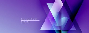 Soyut mor eğimli arkaplan. Geometrik şekiller, dinamik görsel efekt oluşturur. Modern tasarım elemanları.