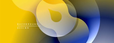Soyut sıvı şekilleri, sarı, mavi, gri gradyanlar. Modern tasarım, pürüzsüz geçişler, dinamik kompozisyon. Minimalist estetik.