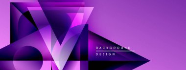 Soyut mor tasarım katmanlı geometrik şekiller içerir. Modern estetik, canlı renkler, dinamik kompozisyon. Projeler için arkaplan ögesi.
