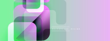 Soyut geometrik şekiller örtüşür, canlı bir gradyan arkaplan oluşturur. Yumuşak pastel renkler kusursuz bir şekilde harmanlanır. Modern tasarım ögesi.