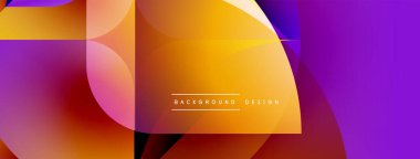 Soyut, enerjik bir arkaplan. Üst üste binen daireler değişim etkisi yaratır. Mor, turuncu, sarı renkler kompozisyona hakim. Modern tasarım ögesi.