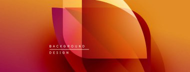 Soyut geometrik şekiller örtüşüyor, canlı turuncu ve kırmızı renkler yaratıyor. Arkaplan ve sunumlar için modern tasarım ögesi.