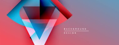 Soyut geometrik şekiller, canlı renkler, modern tasarım. Gradyan karışımları dinamik görsel efekt yaratır. Arkaplan teknoloji ve yenilik öneriyor.