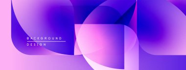 Soyut gradyanlar örtüşüyor, canlı mor, pembe renkler yaratıyor. Modern tasarım elementleri dijital sanatı, pürüzsüz geçişleri öneriyor.