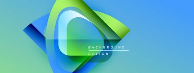 Soyut tasarım canlı mavi, yeşil katmanlar içerir. Modern bileşim dinamik hareket olduğunu gösteriyor, temiz estetik. Metin arkaplan tasarımı okur.