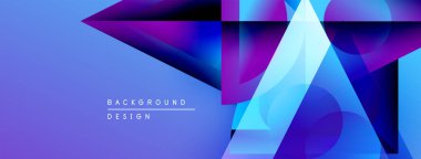 Soyut geometrik şekiller, canlı mavi mor gradyanlar. Modern tasarım elementleri dinamik görsel doku oluşturur. Arkaplan teknoloji yeniliği öneriyor.