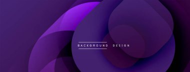 Soyut mor arkaplan. Üst üste binen daireler dinamik ve modern tasarım yaratır. Dereceli gölgeler derinlik ve görsel ilgi sunar.