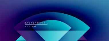 Soyut eğim arkaplanı. Mavi, mor renkler düzgün bir şekilde harmanlanır. Geometrik şekiller, dinamik görsel efekt oluşturur. Modern tasarım ögesi.