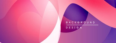 Soyut gradyanlar çakışıyor, dinamik görsel etki yaratıyor. Pembe, mor renkler kompozisyona hakim. Modern tasarım ögesi.