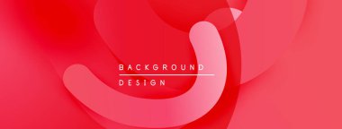 Soyut kırmızı arkaplan. Üst üste binen şekiller dinamik görsel efekt yaratır. Modern tasarım elementleri pürüzsüz eğimler sunar.