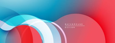 Soyut akışkan şekiller, canlı mavi, kırmızı renkler. Modern tasarım, pürüzsüz gradyanlar dinamik görsel efekt yaratır. Minimalist stil.