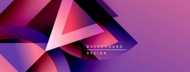 Soyut geometrik şekiller örtüşüyor, canlı mor, pembe renkler yaratıyor. Modern tasarım, uygun arkaplan ögesi.