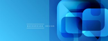 Soyut mavi arkaplan. Geometrik şekiller modern tasarımı oluşturur. Düz eğimler, canlı renkler, temiz estetik..
