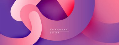 Soyut sıvı şekiller, pembeler, morlar modern arka plan yaratır. Yumuşak eğimler, üst üste binen biçimler hareket, derinlik.