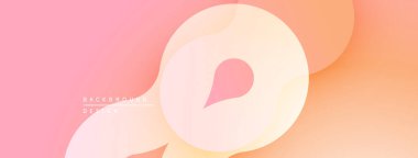 Soyut eğimler akışkan şekiller yaratır. Yumuşak pembeler, portakallar pürüzsüz harmanlanır. Minimalist tasarım, sakin ve modern estetiği çağrıştırıyor.