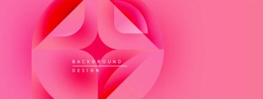 Soyut pembe tasarım. Üst üste binen şekiller dinamik görsel efekt yaratır. Modern, akışkan geometri, canlı renkler.