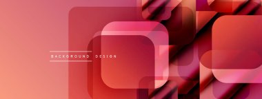 Soyut geometrik tasarım. Kırmızı gradyanlar yuvarlak kareler oluşturarak modern arkaplan dokusunu oluşturur. Minimalist tarz, basit kompozisyon.