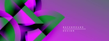 Soyut eğimler akışkan şekiller yaratır. Mor, yeşil renkler tasarımda baskın. Modern estetik, uygun afiş veya arkaplan.