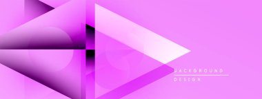 Soyut pembe dizayn özellikleri üst üste binen geometrik şekiller. Gradyan gölgeler derinlik yaratır, modern estetik. Mevcut en küçük metin.