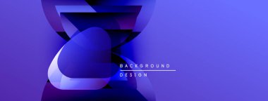 Soyut mavi tasarım katmanlı şekiller, gradyanlar, metin okuma arkaplan tasarımı. Modern estetik, canlı renkler, dinamik bileşim.