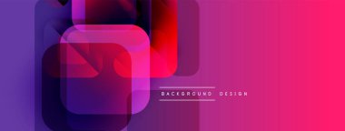 Soyut geometrik şekiller, canlı gradyanlar. Mor, pembe, kırmızı renkler modern tasarım yaratır. Minimalist estetik, temiz çizgiler mevcut.