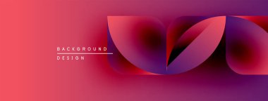 Soyut gradyan şekiller çakışıyor. Kırmızı, mor renkler tasarımda baskın. Minimum metin arka plan kavramını gösterir. Modern estetik.
