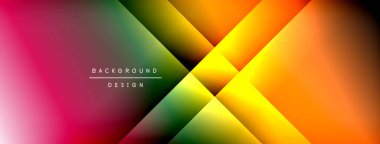 Soyut gradyan tasarımı. Canlı renkler harmanlanır, geometrik şekiller oluşur. Metin arka plan tasarımı okur. Modern, dinamik görsel sunum.