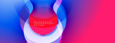 Soyut canlı katmanlar dinamik bileşim yaratır. Mavi, mor, pembe renkler kusursuz bir şekilde harmanlanır. Arka planlar için modern tasarım ögesi.