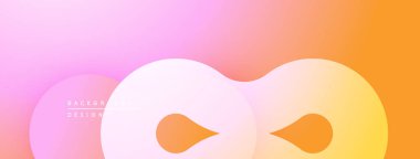 Soyut eğim arkaplanı. Yumuşak şekiller çakışıyor, sonsuzluk sembolü oluşturuyor. Sıcak renkler kompozisyona hakim. Minimalist tasarım.