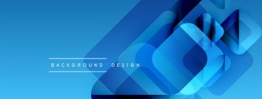 Soyut mavi geometrik şekiller modern arkaplan oluşturur. Dereceli gölgeler derinlik ve görsel ilgi sağlar. Metin arkaplan tasarımı okur.