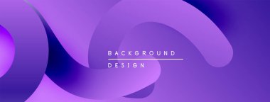 Soyut mor arkaplan. Pürüzsüz şekiller örtüşür, dinamik görsel efekt yaratır. Projeler için modern tasarım ögesi.