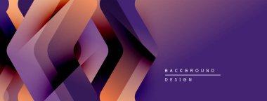Soyut geometrik desen. Mor, turuncu renkler dinamik katmanlar yaratır. Arkaplan ve sunumlar için uygun modern tasarım.