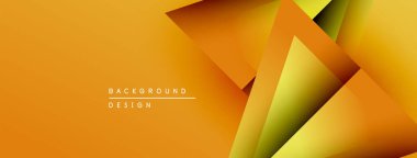 Soyut geometrik şekiller örtüşüyor, canlı turuncu ve sarı renkler yaratıyor. Arkaplan ve sunumlar için uygun modern tasarım.