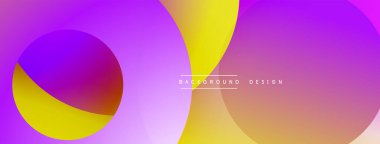 Soyut, enerjik bir arkaplan. Üst üste binen daireler dinamik renkli kompozisyon oluşturur. Modern tasarım elementleri pürüzsüz eğimler sunar.
