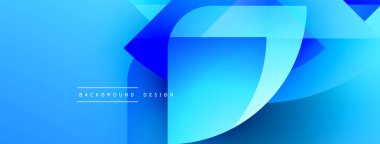 Soyut mavi arkaplan. Üst üste binen şekiller dinamik görsel efekt yaratır. Modern tasarım dijital projeler için uygundur. Pürüzsüz eğimler temiz estetik sunar.
